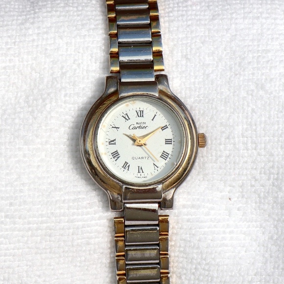 Two-tone must de Cartier ladies quartz wrist watch - Picture 1 of 12